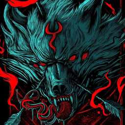<strong>"The Wolf" (2020)</strong><br>"The Wolf" shirt design for the band Anonymus<br />
(Procreate / IPad Pro) 2020.