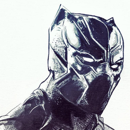 <strong>"Black Panther" (2018)</strong><br>"Black Panther" (2018)<br />
( Ink on paper ) 2018<br />
Available as a print.