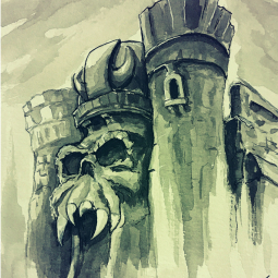 <strong> "Castle Grayskull" </strong><br> "Castle Grayskull" - One of the the biggest crib in Eternia.<br />
( Ink on Canson cold press paper ) 2017.
