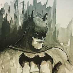 <strong>"Batman"</strong><br>"Batman" sketch<br />
(Ink on paper) 2016.
