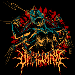<strong>"Six-armed god" Illustration</strong><br>"Six-armed god" Illustration <br />
(Shirt Design for the band Unhuman). Mix Media 2013 