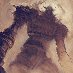 <strong>Shadow of the Colossus sketch</strong><br>Shadow of the Colossus sketch I did for this year Montreal ComicCon (Oil on canvas, 12x24). 2015 <br />
Available as a print. (Original - AVAILABLE)
