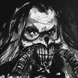 <strong>"Immortan Joe" (2016)</strong><br>"Immortan Joe" - Return my treasures to me and I myself will carry you to the gates of Valhalla<br />
(Ink on Paper) 2016.
