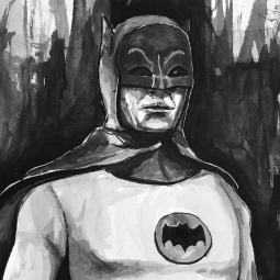 <strong>"Batman" </strong><br>A quick sketch of Adam West as Batman. <br />
(Ink on paper). 2017<br />
